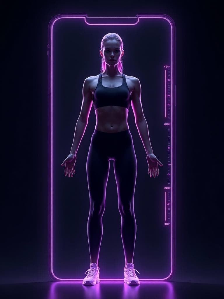 Sizewall — body-scanning pose with measurement points