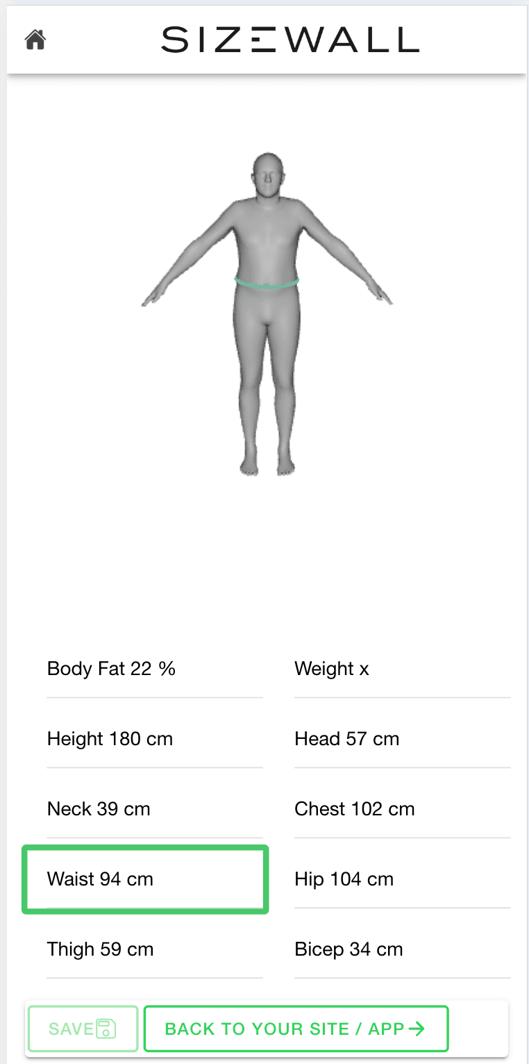 Scan results screen